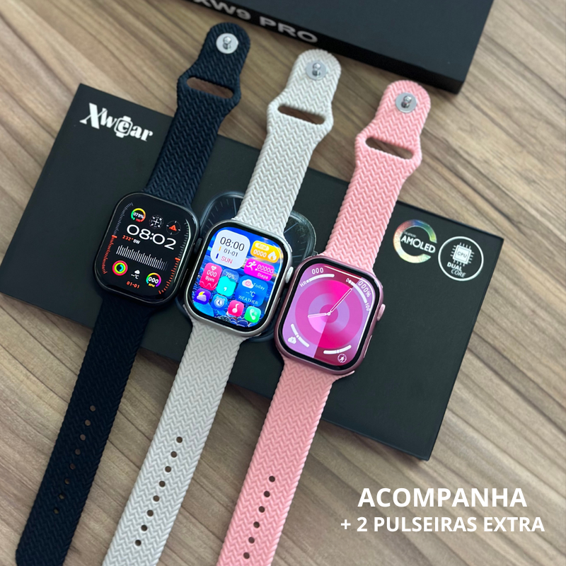 Smartwatch XW9 PRO 45mm - CPU DUAL CORE - Tela AMOLED