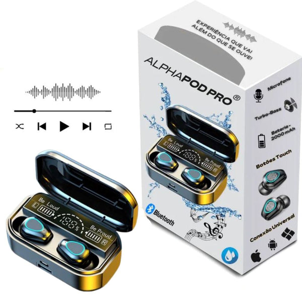 Fone Bluetooth  Pro® + Case com Bateria Acoplada