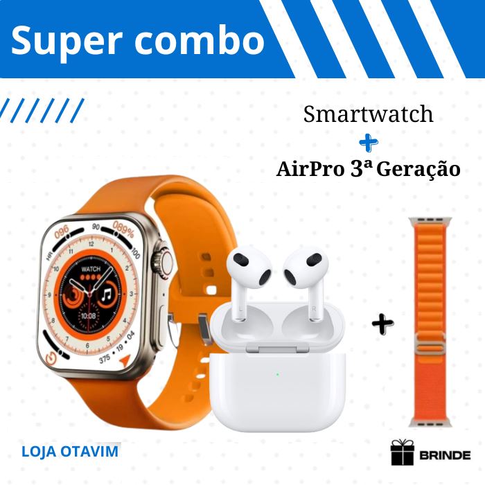 Smartwatch Series 8 Ultra - "Lançamento 2023 + AirPro 3ª Geração
