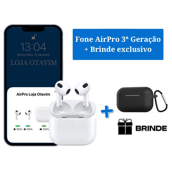 Fone AirPro 3ª Geração Frete Grátis + Brinde exclusivo
